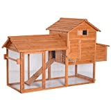 Pawhut Chicken Coop Outdoor Wooden Enclosure Integrated Cleaning...
