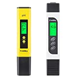 Homtiky Digital pH Meter, 4 in 1 EC Temperature TDS Meter, Calibrated Digital pH Meter for Water Quality, 0-14 pH Peachimeter, 0-9999ppm Auto Calibration