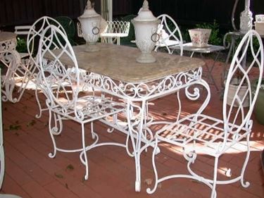Wrought iron garden tables