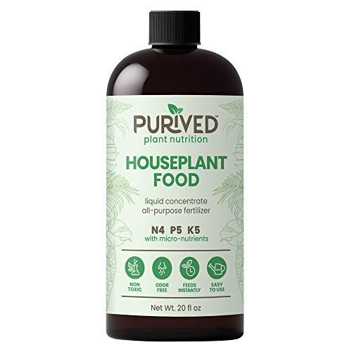 Purified Liquid Fertilizer for Indoor Plants |  Concentrate 20oz |  Makes 50 gallons |  All Purpose Liquid Potted Houseplant Food