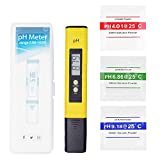 Portable Digital Display PH Tester, Water Quality Tester with 0-14 PH Measuring Range, High Accuracy Handheld Digital Meter for Aquariums, Swimming Pools, Auto Calibration