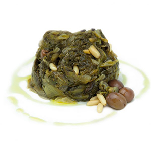 Escarole with pine nuts and raisins