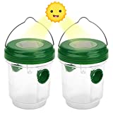 Herefun 2-Piece Wasp Trap with LED Solar Light,...