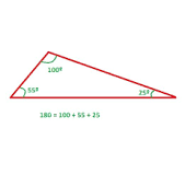 How do you calculate the angle of a triangle?