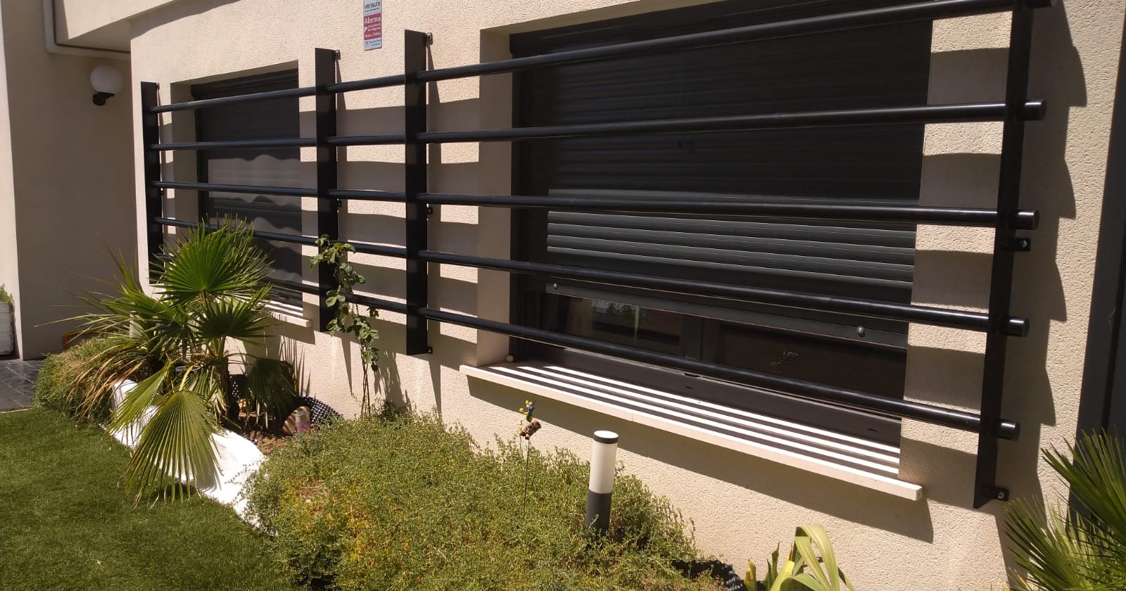 garden with barred windows