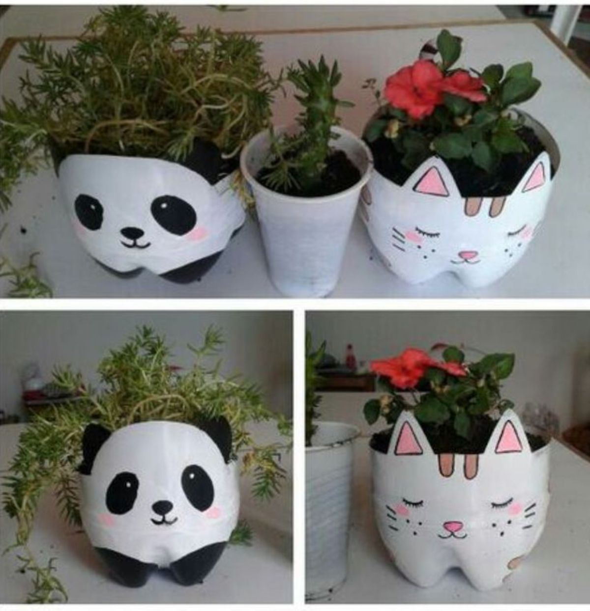 Pot with recycled material