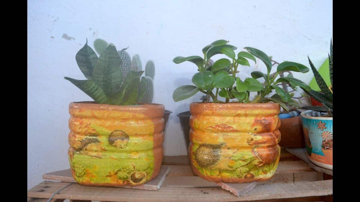 decorative pot made from recycled material